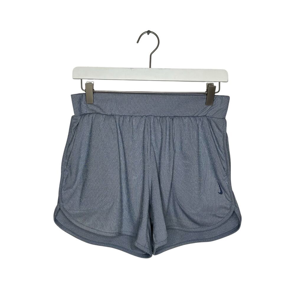 NIKE Women's Swoosh Active Shorts Blue & White Size Medium